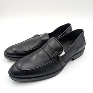 Bruno Magli Pablo Buckle Strap Loafer Shoes Men's Black Size US9.5M EU42.5